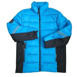 Canada Weather Gear Men's Size XL Insulated Winter Packable Coat Blue Puffer